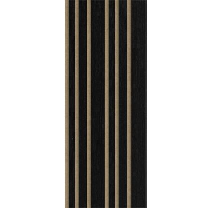 I-Wood Medio+ Mixed akustikpanel, sortmalet, brun filt og sort kerne, egefiner, 17 x 300 mm