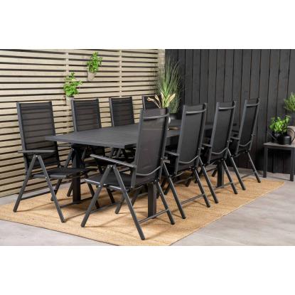 Venture Design Marbella havebord, sort, 100 x 160/240 cm