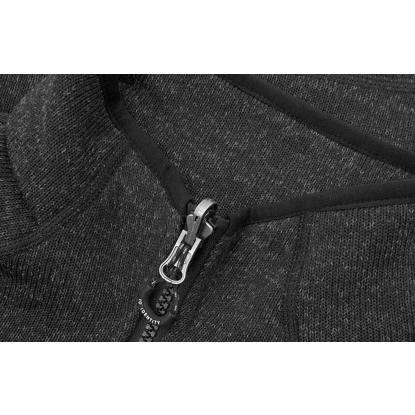 ID 0848 Zip-n-Mix strikfleece cardigan, melange, dame, koks melange