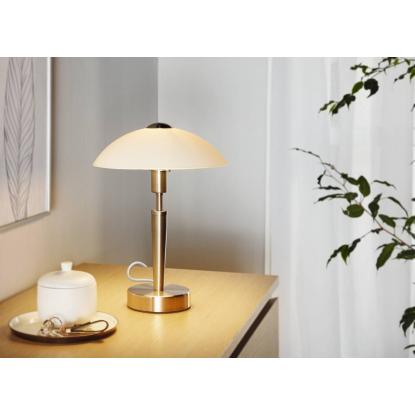EGLO SOLO 1 bordlampe med touchdæmper, H35 cm, E14, stål/hvid