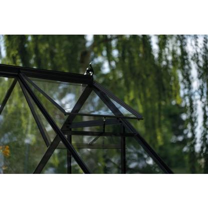 Halls Icon 6 drivhus 6,1 m², sort, 3 mm hærdet glas
