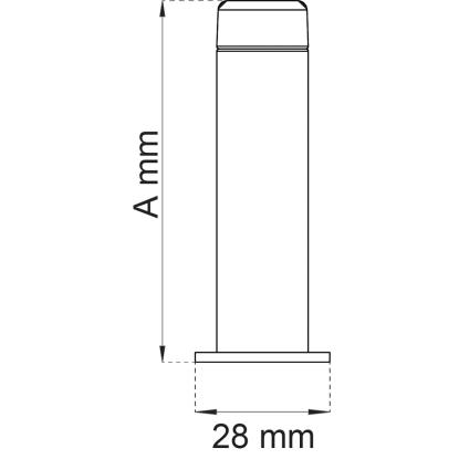 Habo 2890 dørstopper, messing, Ø19 x 75 mm