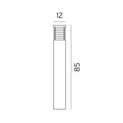 Norlys Halmstad pullert, stor, E27, IP65, galvaniseret