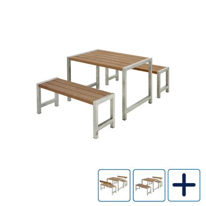PLUS Café plankesæt, ThermoWood, gyldenbrun/fyr, 127 cm