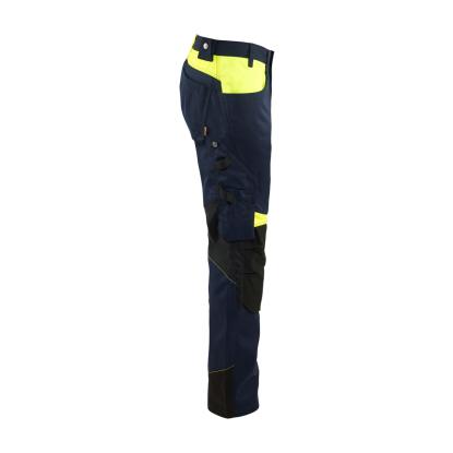 Blåkläder 1556 håndværker buks, mørk marineblå/hi-vis gul