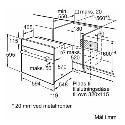 Bosch HBF010BR1S ovn til indbygning, 66 liter