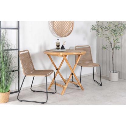 Venture Design Cane cafébord, bambus, Ø80 cm