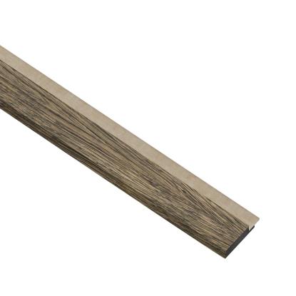 I-Wood afslutningsliste til akustikpanel, sort olieret, beige filt og sort kerne, egefiner, 17 x 42 mm