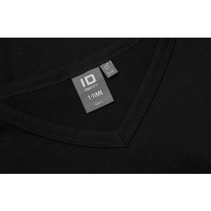 ID T-TIME® 0514 T-shirt med v-hals, sort