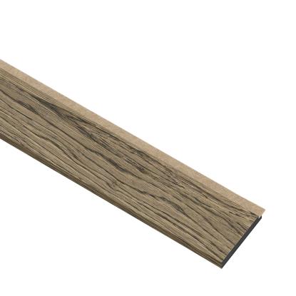 I-Wood afslutningsliste til 3-lamel akustikpanel, sort olieret, beige filt og sort kerne, egefiner, 17 x 92 mm