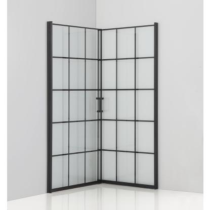 Nortiq Kalmar brusehjørne, sort -  90 x 90 x 190 cm