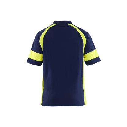 Blåkläder 3528 poloshirt, marineblå/hi-vis gul