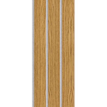 I-Wood Basic 3-lamel akustikpanel, brun olieret, grå filt og lys kerne, egefiner, 16 x 300 mm 