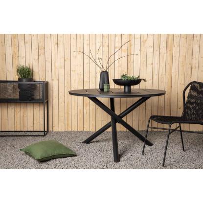 Venture Design Alma rundt havebord, sort, Ø120 cm
