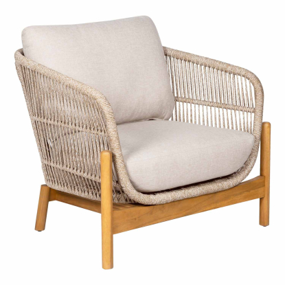 Terracina loungestol med hynde, akacie, beige