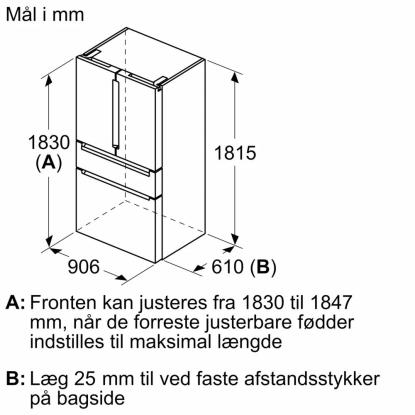 Siemens KF96RSBEA amerikanerkøleskab, 401 + 171 liter