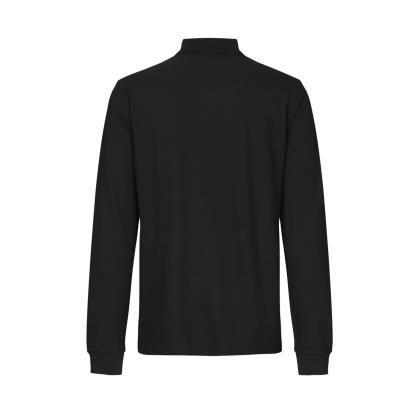 ID 0544 langærmet polishirt med stretch, sort
