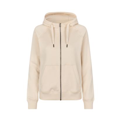 ID CORE 0639 hættetrøje med lynlås, dame, off-white