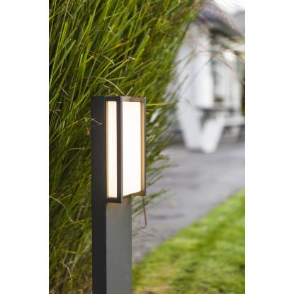 LUTEC QUBO udendørs LED bedlampe, 1 lyskilde, H75 cm, IP54, mørk grå