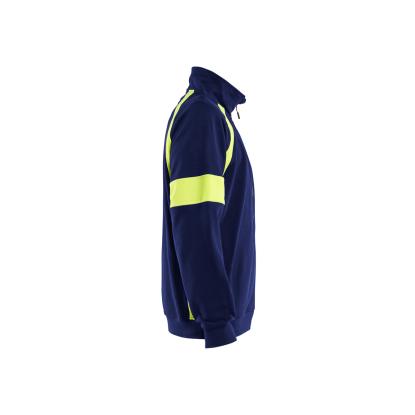 Blåkläder 3567 sweatshirt full zip, marineblå/hi-vis gul