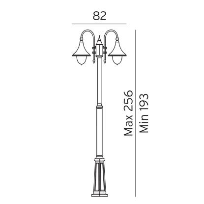 Norlys Firenze lygtepæl med 2 lygtehoveder, E27, IP54, hvid