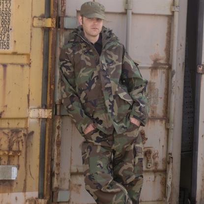 Mil-Tec 3-Layer regnjakke, woodland camo 
