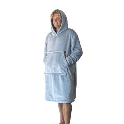Glovii blød poncho med varme og USB-tilslutning, kompatibel med enhver 2A powerbank, grå