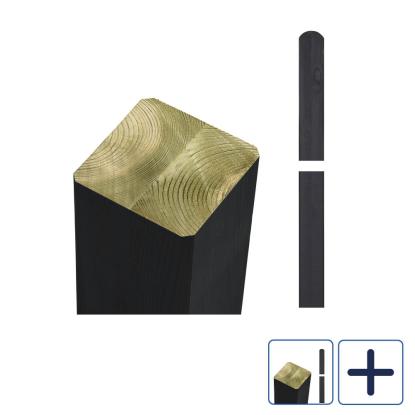 PLUS omlimet stolpe, sort/fyr - 9 x 9 cm