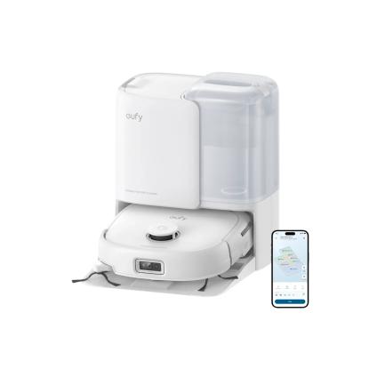 eufy E25 Omni HydroJet robotstøvsuger og gulvvasker med alt-i-en dockingstation, hvid