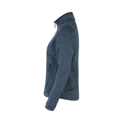 ID 0848 Zip-n-Mix strikfleece cardigan, melange, dame, navy melange