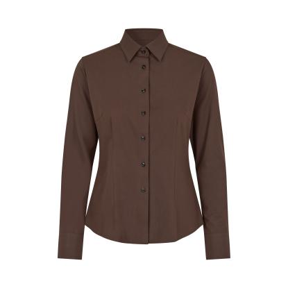Seven Seas S52 hybridskjorte, modern, dame, mocca