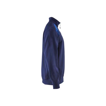 Blåkläder 3353 sweatshirt half zip, marineblå/koboltblå