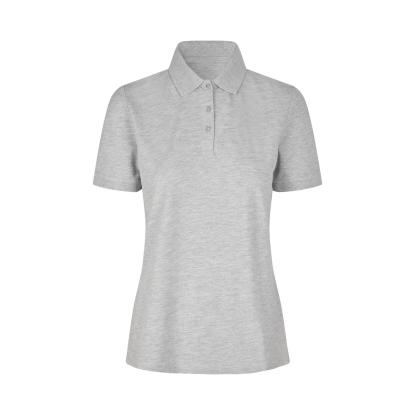 ID 0587 poloshirt, økologisk, dame, lys grå melange