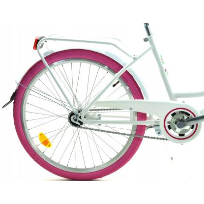 Dallas City Junior børnecykel, 24", lyserød/hvid