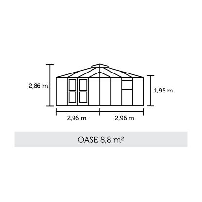 Juliana Oase drivhus 8,8 m², antracit/sort, 3 mm hærdet glas