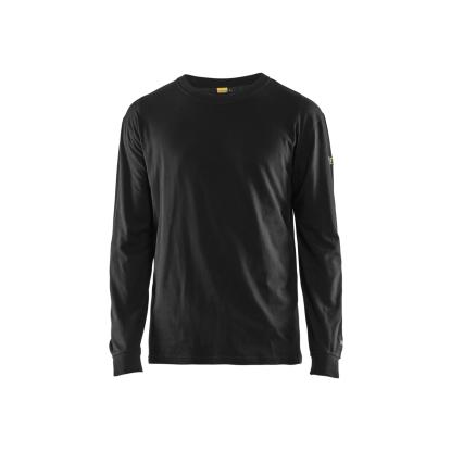Blåkläder 3483 flammehæmmende t-shirt lang ærme inherent, sort