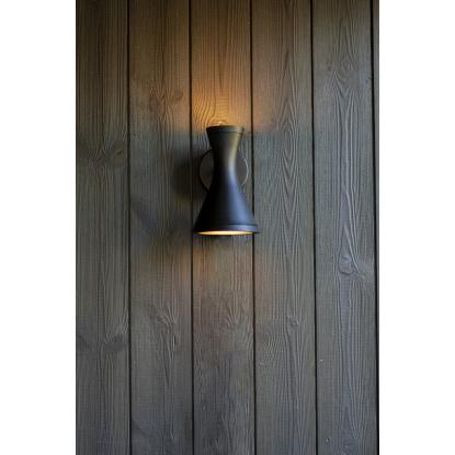 LUTEC BRUND udendørs væglampe, H21,8 cm, GUI10, IP44, sort
