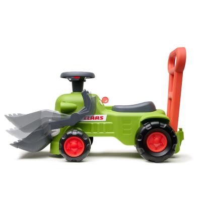 FALK Claas Vintage traktor med rat, horn og skubbehåndtag, grøn