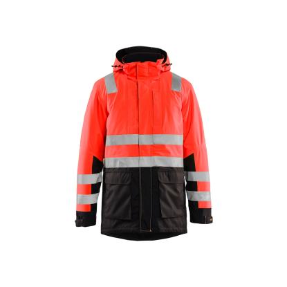 Blåkläder 4495 high vis vinterparkajakke, hi-vis rød/sort