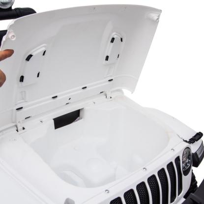 Jeep Wrangler Rubicon elbil til børn, 4 x 12V, hvid