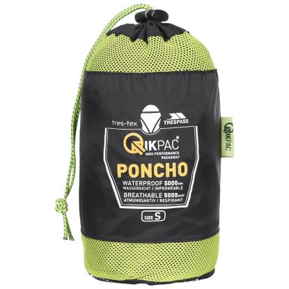 Trespass QIKPAC packaway regnponcho med pose, unisex, sort