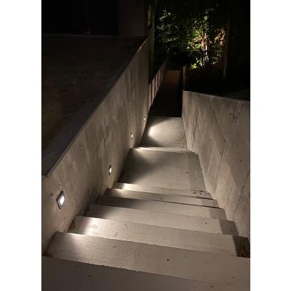Norlys Namsos LED mini indbygget væglampe, IP65, aluminium