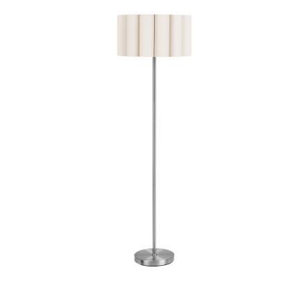 Watton gulvlampe i stål/hør, H150 cm, E27, beige/grå