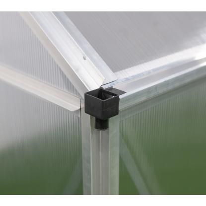 Westmann Flora 68 drivhus, aluminium/polycarbonat, sølv - 4,84 m²