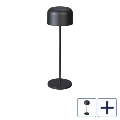 Konstsmide Lille bordlampe, transportabel, sort