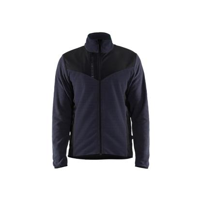Blåkläder 5942 strikket jakke med softshell, mørk marineblå/sort