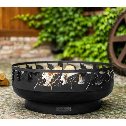 Cook King Toronto bålsted med bladmønster, stål, sort, Ø80 cm