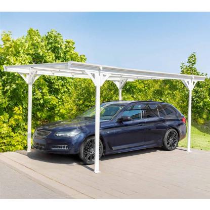 Westmann Helsinki carport, fladt tag, hvid, 232 x 305 x 503 cm - 15 m²
