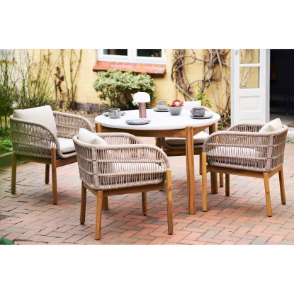 Terracina havebord med terrazzo bordplade, akacie, Ø120 cm