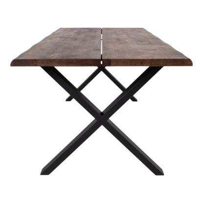 Spisebord i smoked olieret med bølget kant - forberedt tillægsplader 200x95xh75cm